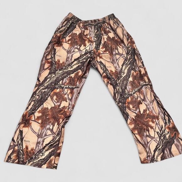 Vtg Gamehide Hunting Pants Men XL Mossy Oak Woodland Camo Hush Hide Soft Lined - Picture 1 of 13